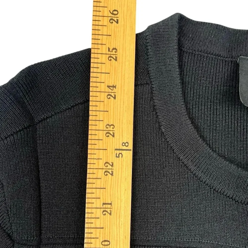 Armani Exchange A|X Black Textured Panel Crewneck Sweater Small